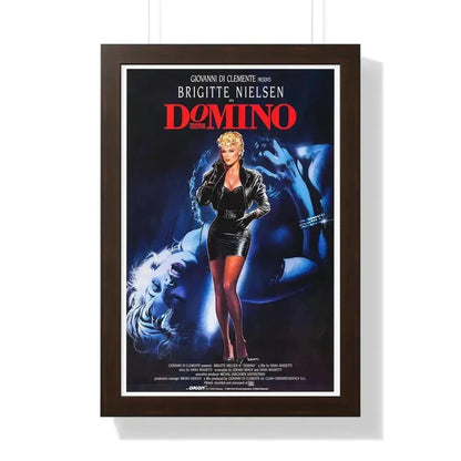 DOMINO 1988 - Framed Movie Poster 16″ x 24″ Walnut - The Sticker Space