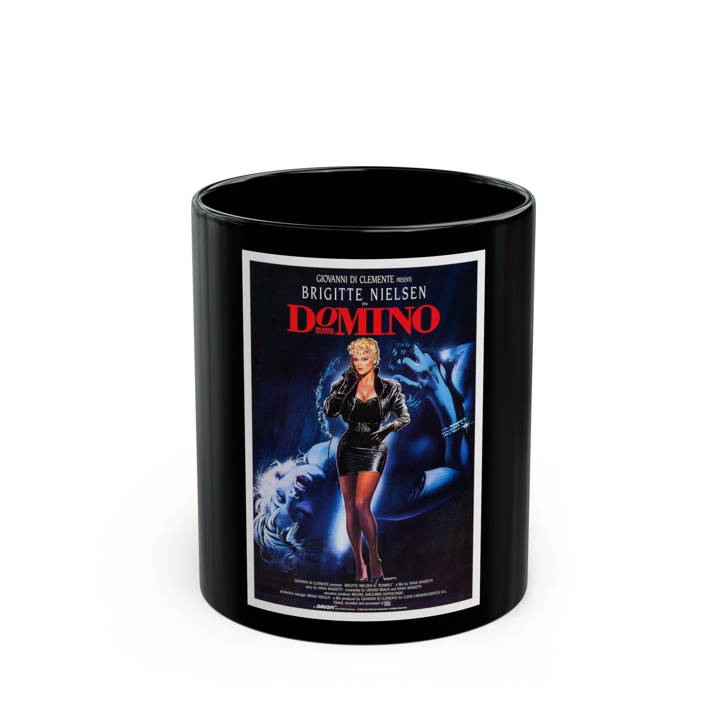 DOMINO 1988 Movie Poster - Black Coffee Mug-11oz-The Sticker Space