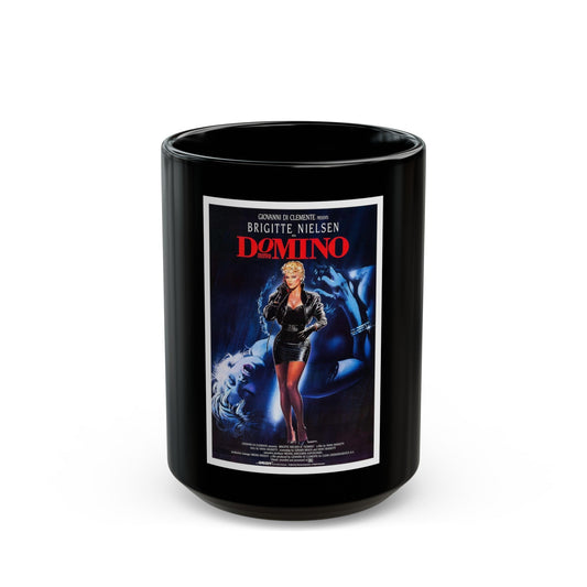 DOMINO 1988 Movie Poster - Black Coffee Mug-15oz-The Sticker Space