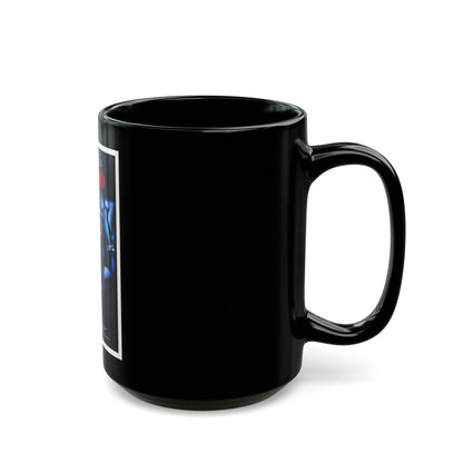 DOMINO 1988 Movie Poster - Black Coffee Mug-The Sticker Space