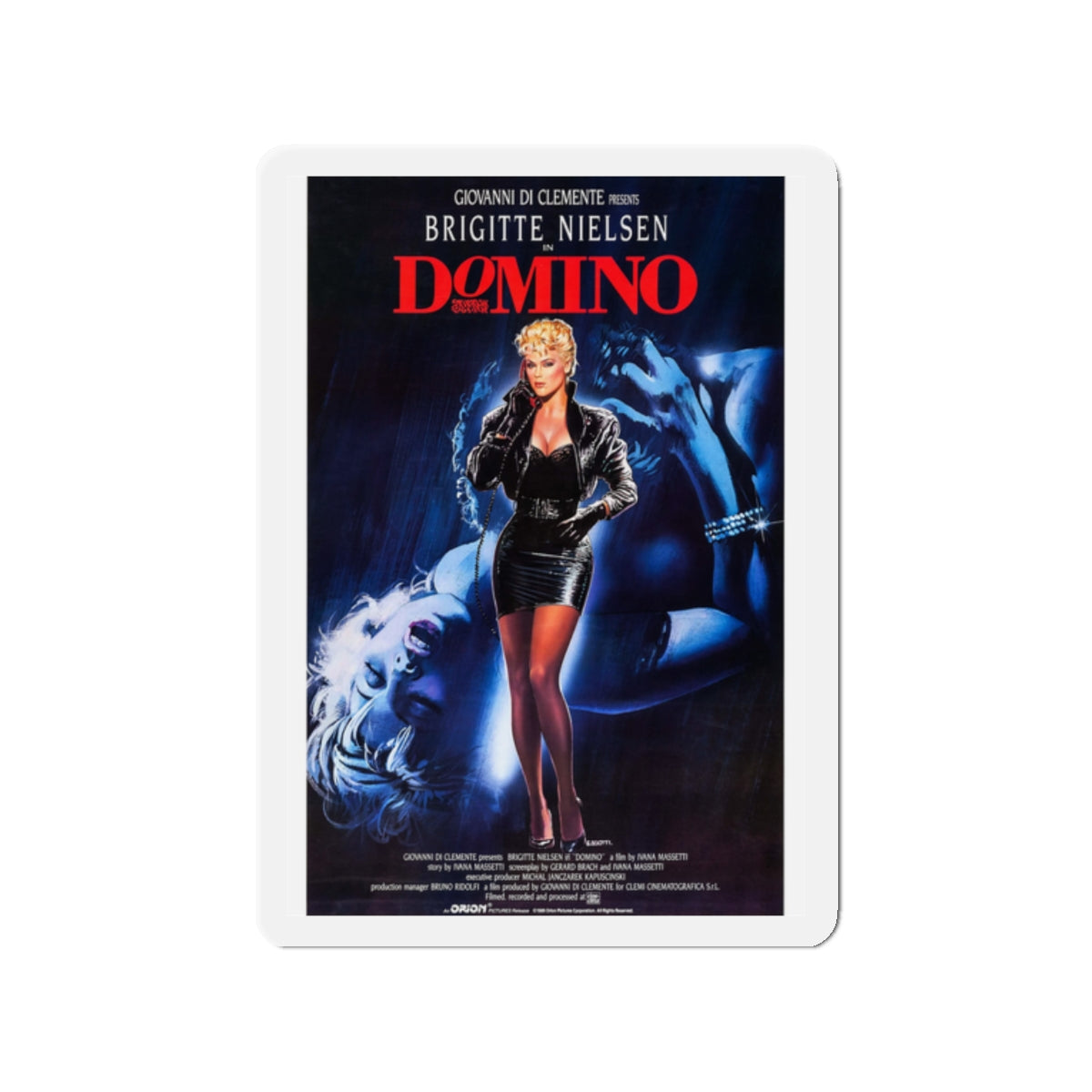 DOMINO 1988 Movie Poster - Die-Cut Magnet-2" x 2"-The Sticker Space