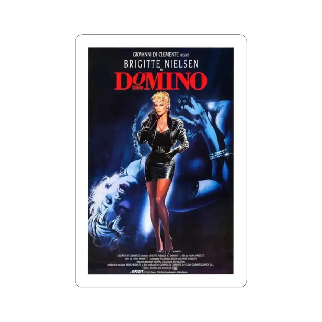 DOMINO 1988 Movie Poster - STICKER Vinyl Kiss-Cut Decal 2 Inch White - The Sticker Space