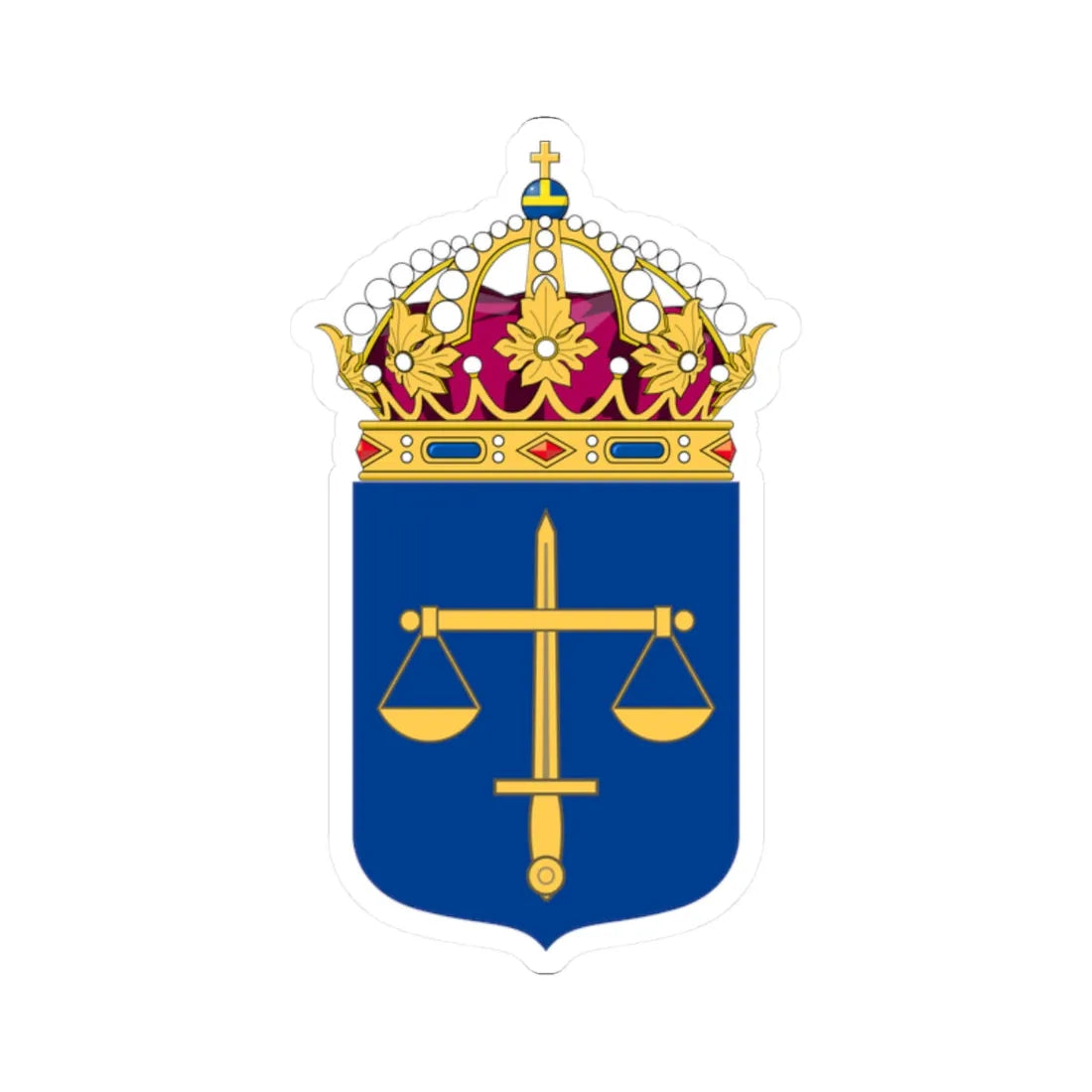 Domstolsverket vapen bra (Sweden) (Coat of Arms) STICKER Vinyl Kiss-Cut Decal 2 Inch White - The Sticker Space