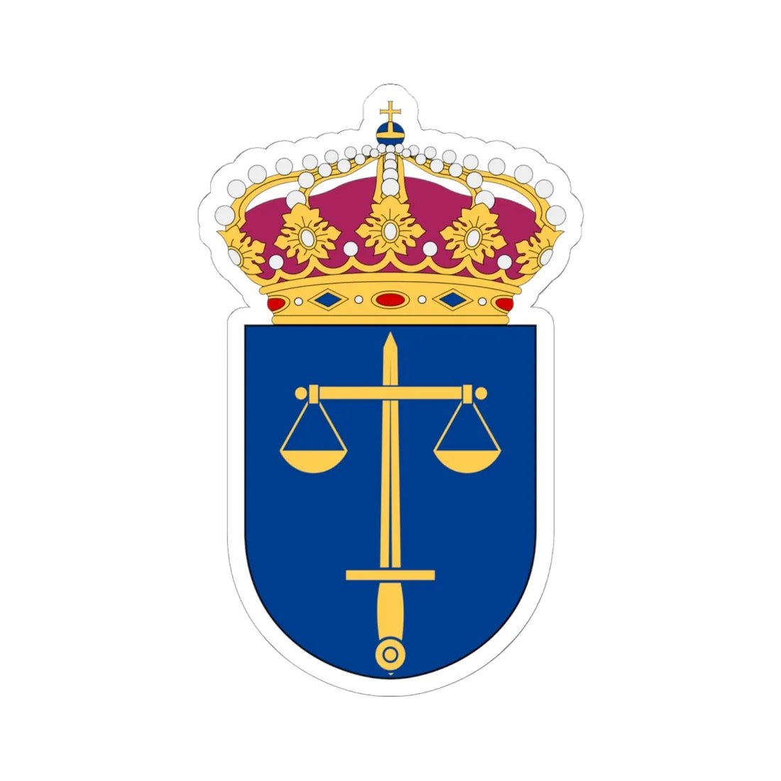 Domstolsverket vapen (Sweden) (Coat of Arms) STICKER Vinyl Kiss-Cut Decal 6 Inch White - The Sticker Space