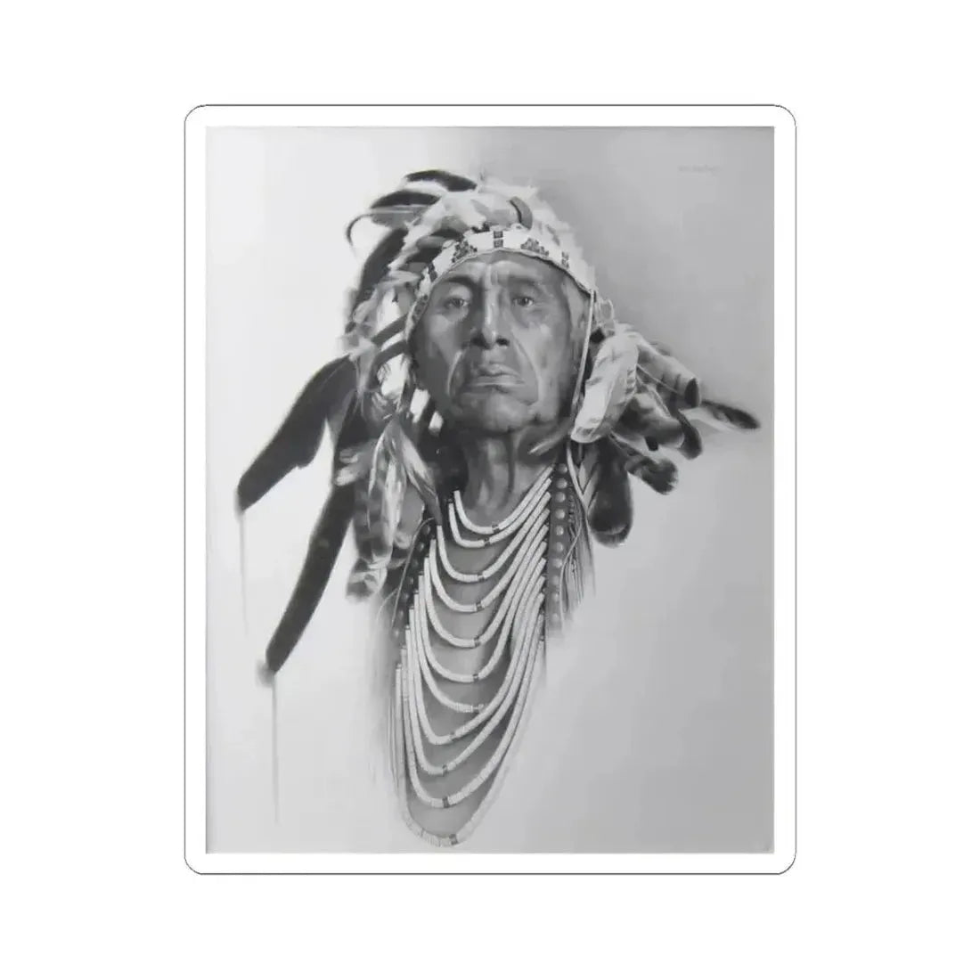 Don Crowley - A Man of Honor (Native Americans in Art) STICKER Vinyl Kiss-Cut Decal 3 Inch White - The Sticker Space