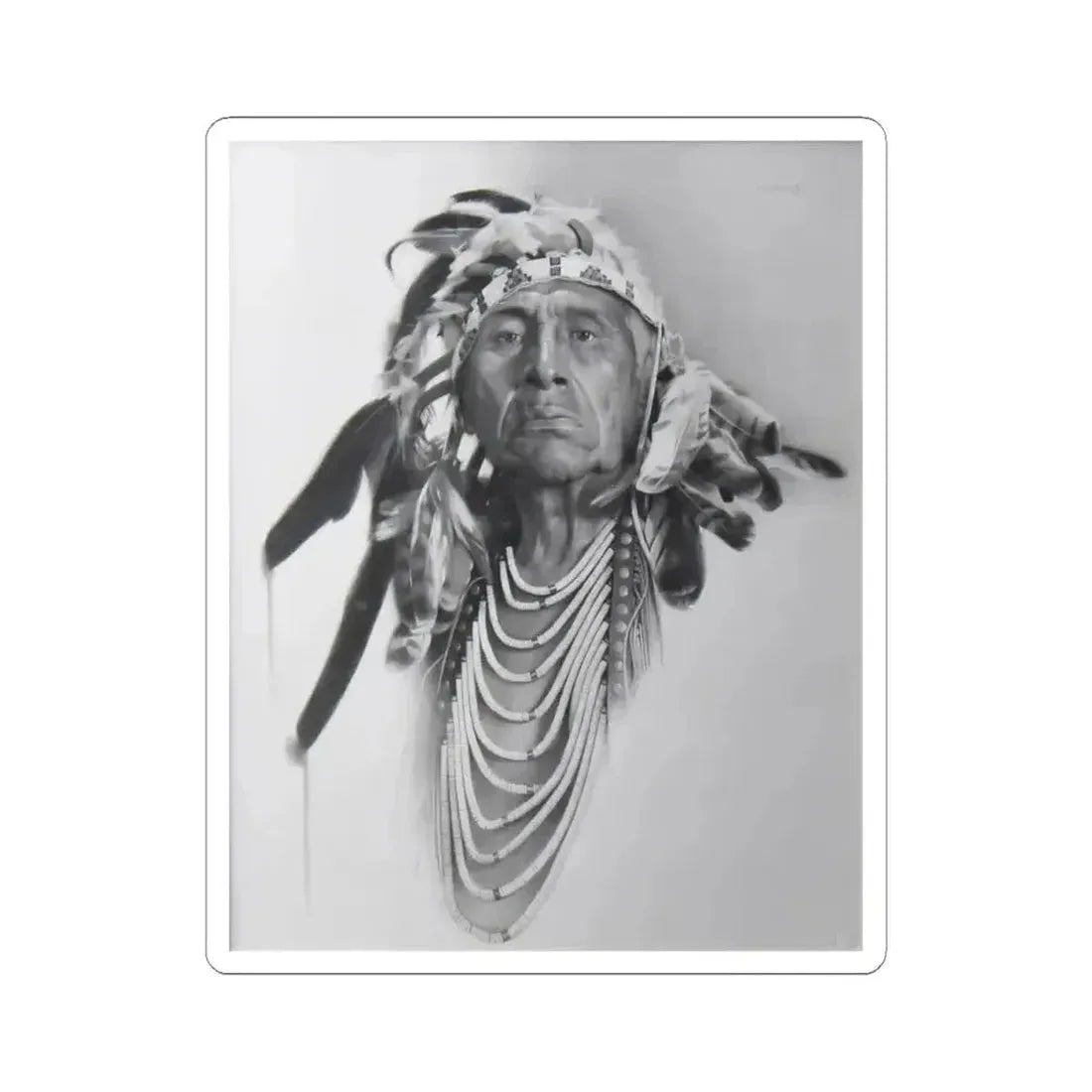 Don Crowley - A Man of Honor (Native Americans in Art) STICKER Vinyl Kiss-Cut Decal 4 Inch White - The Sticker Space
