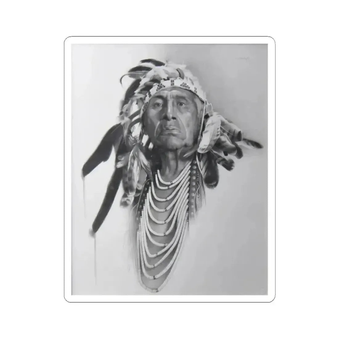 Don Crowley - A Man of Honor (Native Americans in Art) STICKER Vinyl Kiss-Cut Decal 6 Inch White - The Sticker Space