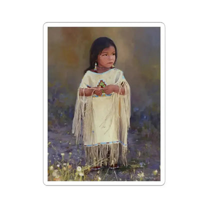 Don Crowley - Apache Child (Native Americans in Art) STICKER Vinyl Kiss-Cut Decal 6 Inch White - The Sticker Space