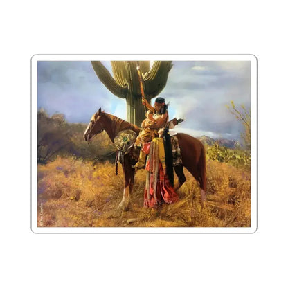 Don Crowley - Apache Farewell (Native Americans in Art) STICKER Vinyl Kiss-Cut Decal 4 Inch White - The Sticker Space