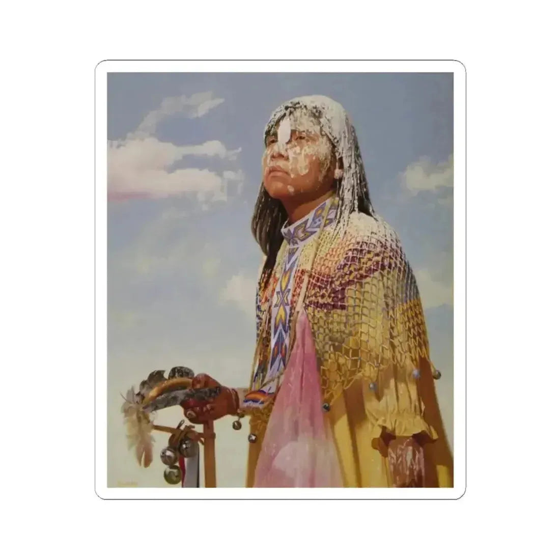 Don Crowley - Becoming a Woman (Native Americans in Art) STICKER Vinyl Kiss-Cut Decal 2 Inch White - The Sticker Space