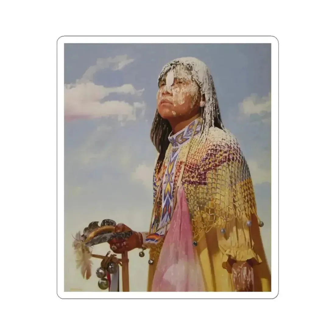 Don Crowley - Becoming a Woman (Native Americans in Art) STICKER Vinyl Kiss-Cut Decal 3 Inch White - The Sticker Space