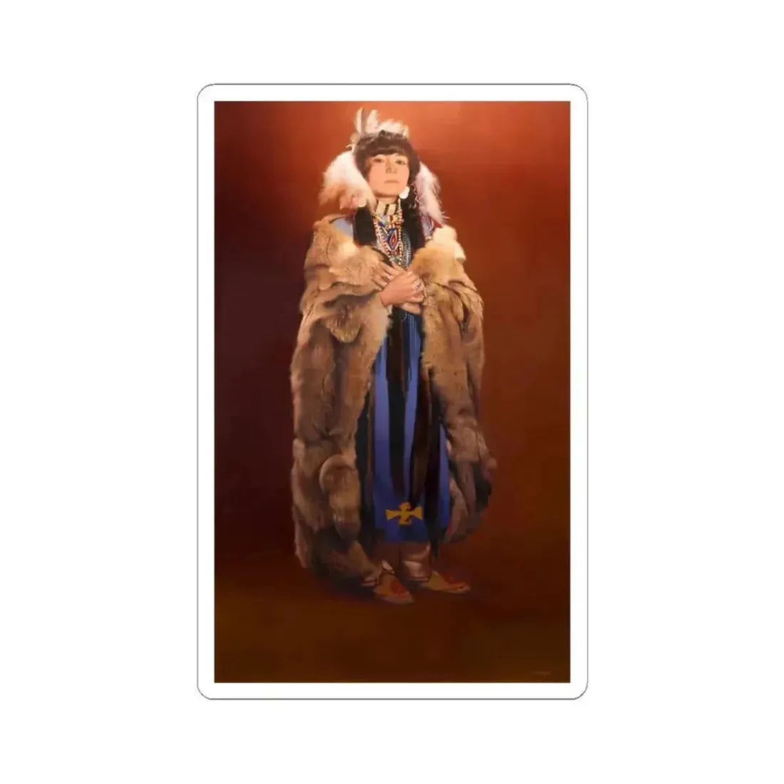 Don Crowley - Paiute Elegance (Native Americans in Art) STICKER Vinyl Kiss-Cut Decal 3 Inch White - The Sticker Space