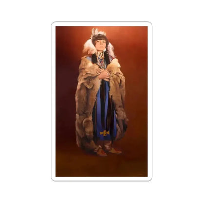 Don Crowley - Paiute Elegance (Native Americans in Art) STICKER Vinyl Kiss-Cut Decal 3 Inch White - The Sticker Space