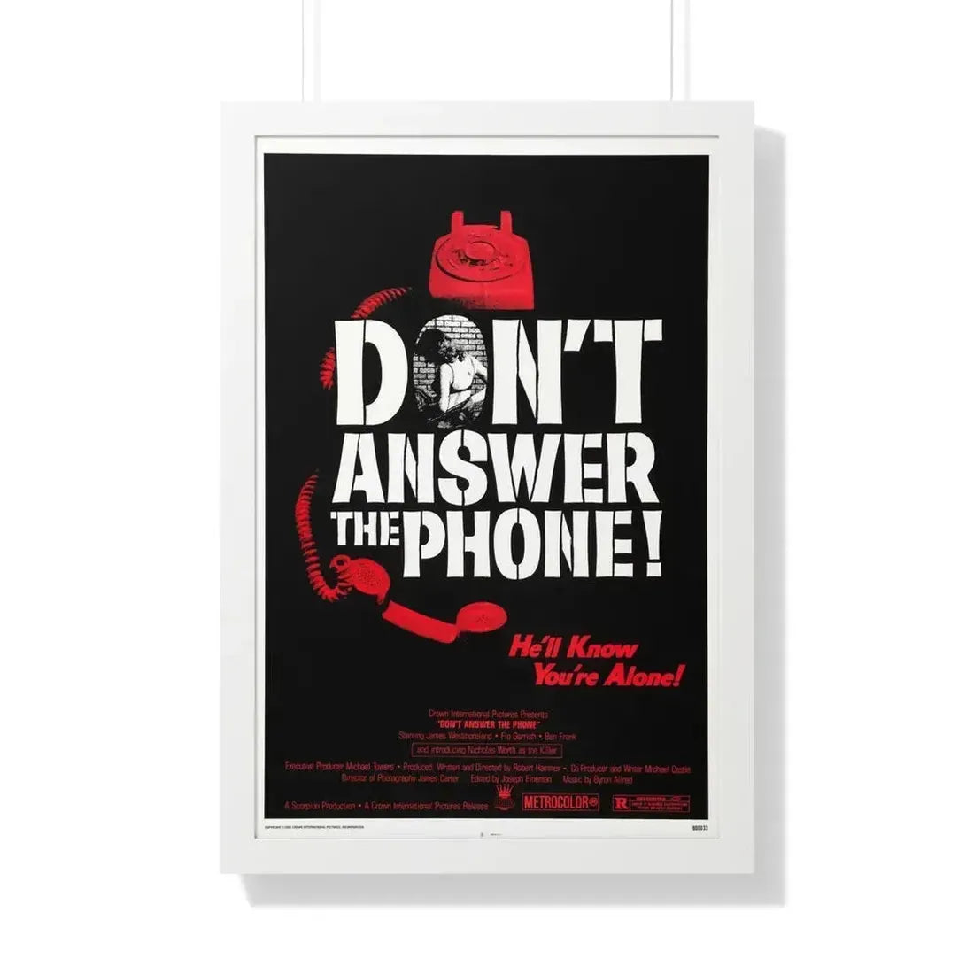 DON'T ANSWER THE PHONE! 1980 - Framed Movie Poster 20" x 30" White - The Sticker Space