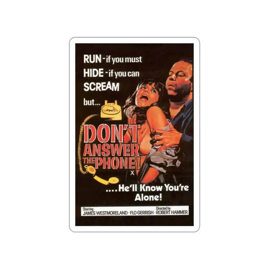 DON'T ANSWER THE PHONE! (2) 1980 Movie Poster STICKER Vinyl Die-Cut Decal 2 Inch - The Sticker Space