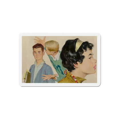 Don't Be Shy, 1958 (Magazine Illustration) Refrigerator Magnet 4 Inch Die-Cut - The Sticker Space