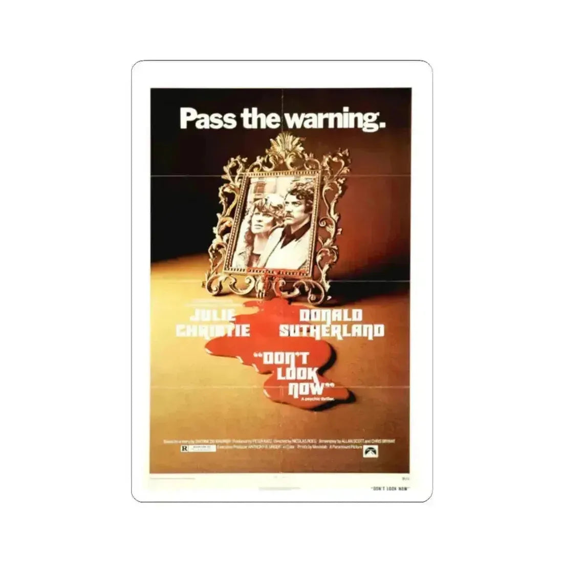 Don't Look Now 1973 Movie Poster - STICKER Vinyl Kiss-Cut Decal 2 Inch White - The Sticker Space