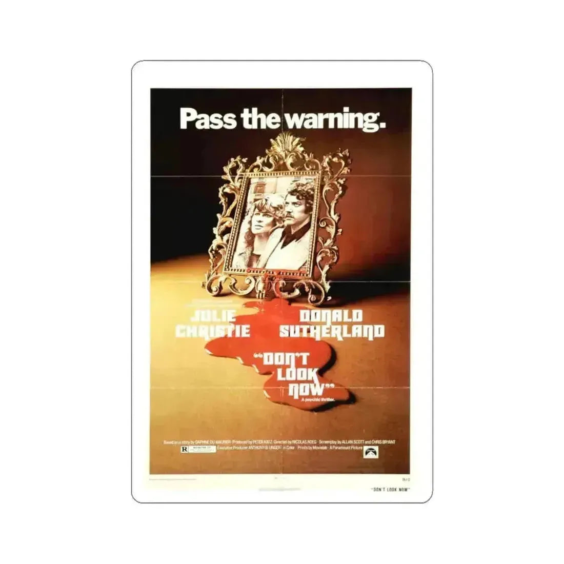 Don't Look Now 1973 Movie Poster - STICKER Vinyl Kiss-Cut Decal 6 Inch White - The Sticker Space