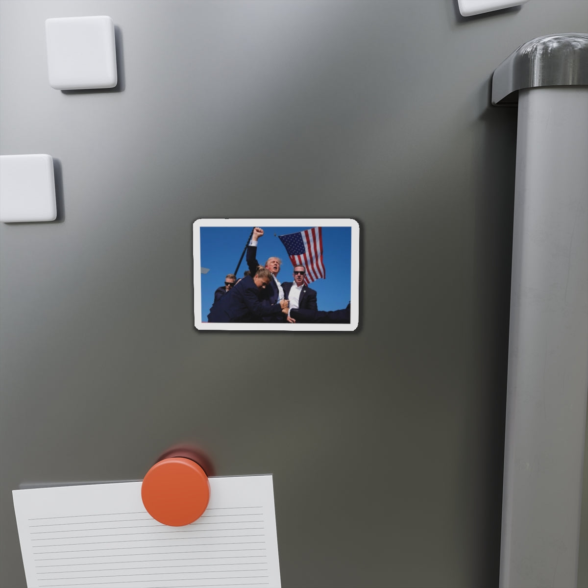 Donald Trump Shot Assasanation Attempt Bloody Ear USA - Refrigerator Magnet-The Sticker Space