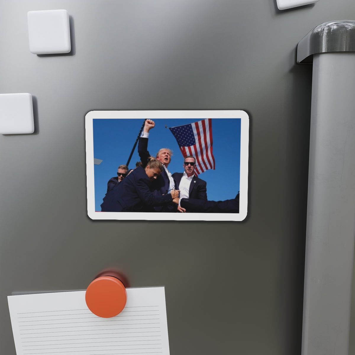 Donald Trump Shot Assasanation Attempt Bloody Ear USA - Refrigerator Magnet-The Sticker Space