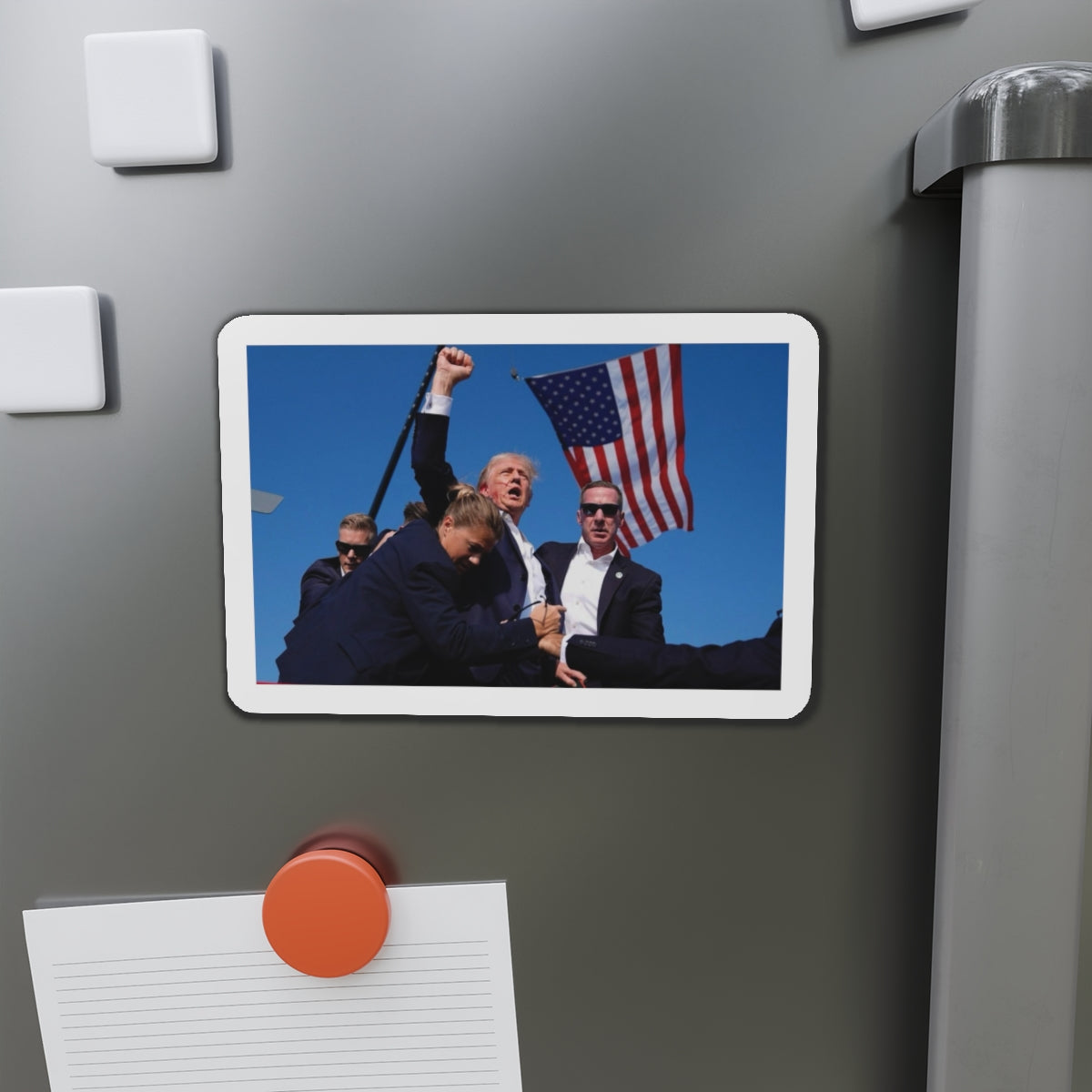 Donald Trump Shot Assasanation Attempt Bloody Ear USA - Refrigerator Magnet-The Sticker Space