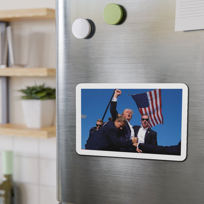 Donald Trump Shot Assasanation Attempt Bloody Ear USA - Refrigerator Magnet-The Sticker Space