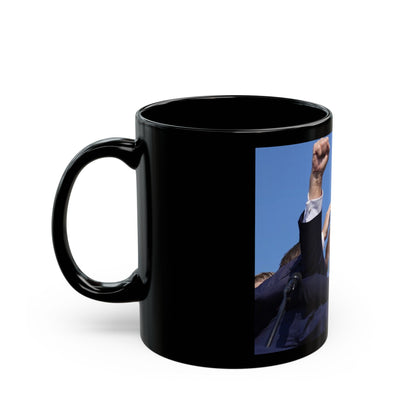 Donald Trump Shot Assasanation Attempt Bloody Ear USA v2 - Black Coffee Mug-The Sticker Space