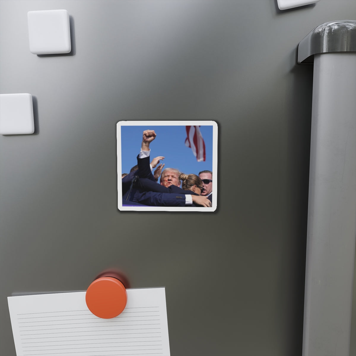 Donald Trump Shot Assasanation Attempt Bloody Ear USA v2 - Refrigerator Magnet-The Sticker Space