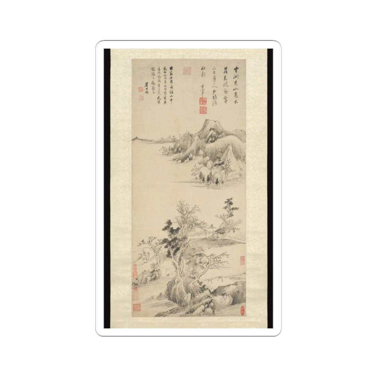 Dong Qichang - Autumn Mountains - unknown v1 - STICKER Vinyl Kiss-Cut Decal