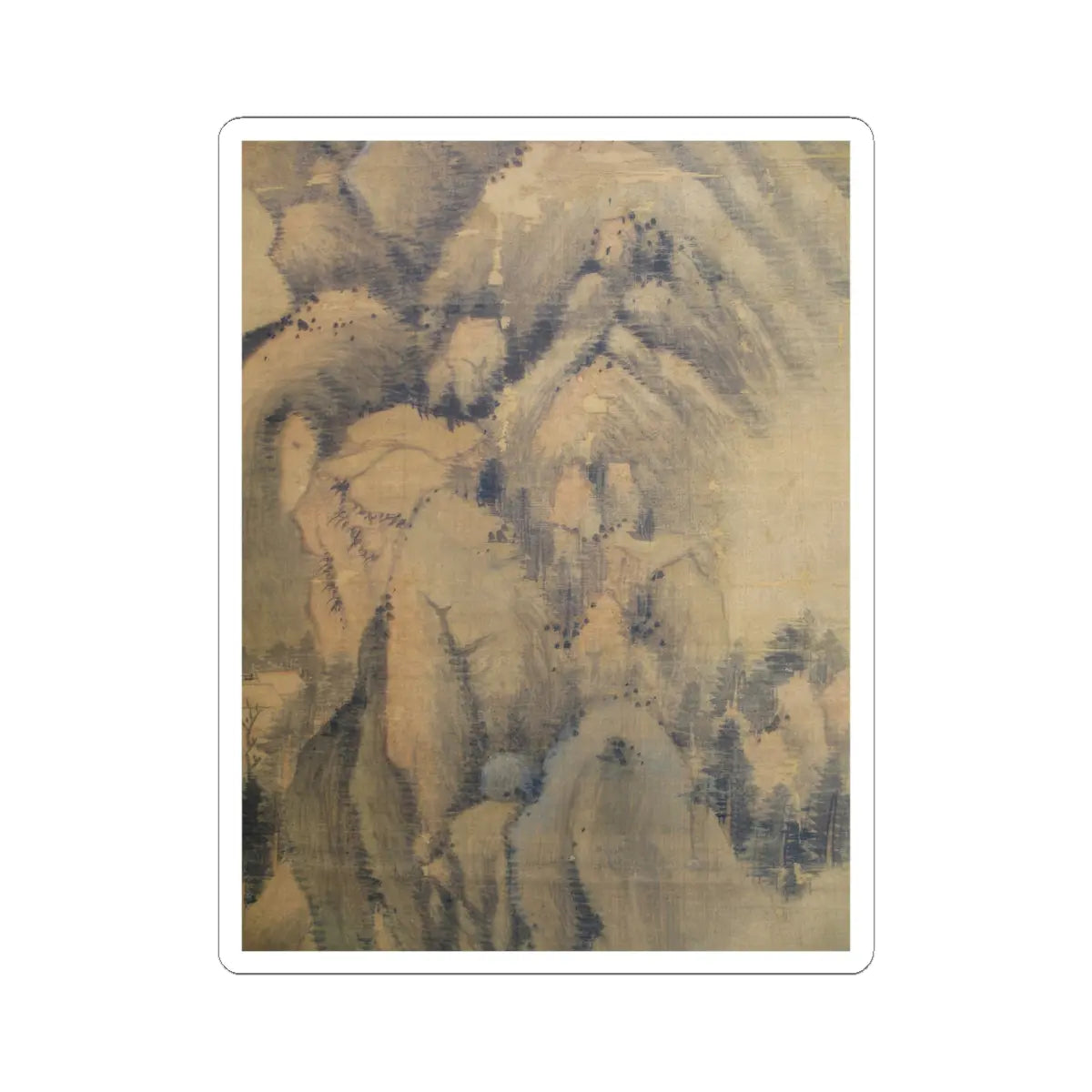 Dong Qichang - Spring Mountains over Warm Greenery - dated 1630 v10 - STICKER Vinyl Kiss-Cut Decal