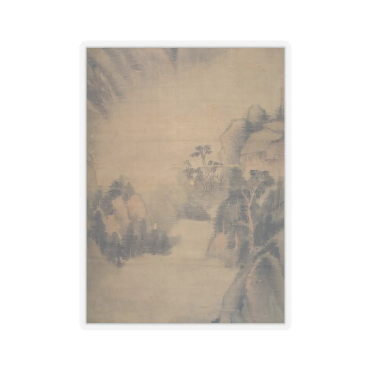 Dong Qichang - Spring Mountains over Warm Greenery - dated 1630 v9 - STICKER Vinyl Kiss-Cut Decal