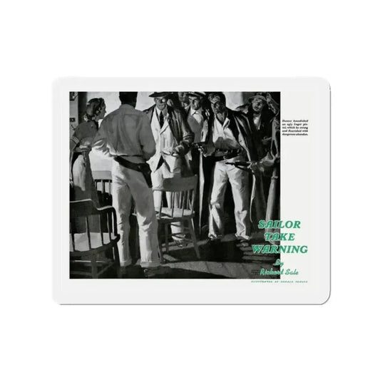 Donner Swung the Luger with Dangerous Abandon, 1940 (Magazine Illustration) Refrigerator Magnet 2 Inch Die-Cut - The Sticker Space