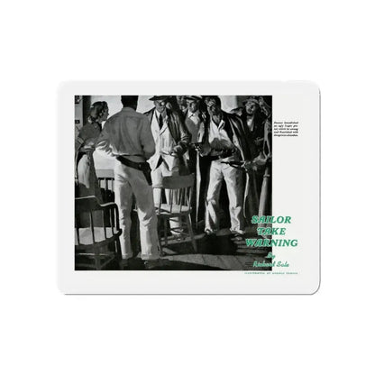 Donner Swung the Luger with Dangerous Abandon, 1940 (Magazine Illustration) Refrigerator Magnet 3 Inch Die-Cut - The Sticker Space