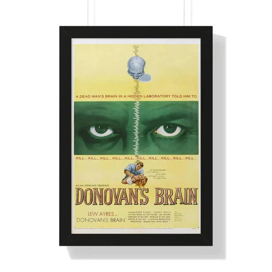 DONOVAN'S BRAIN 1953 - Framed Movie Poster 16″ x 24″ Black - The Sticker Space