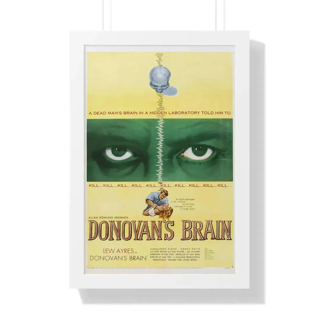 DONOVAN'S BRAIN 1953 - Framed Movie Poster 16″ x 24″ White - The Sticker Space