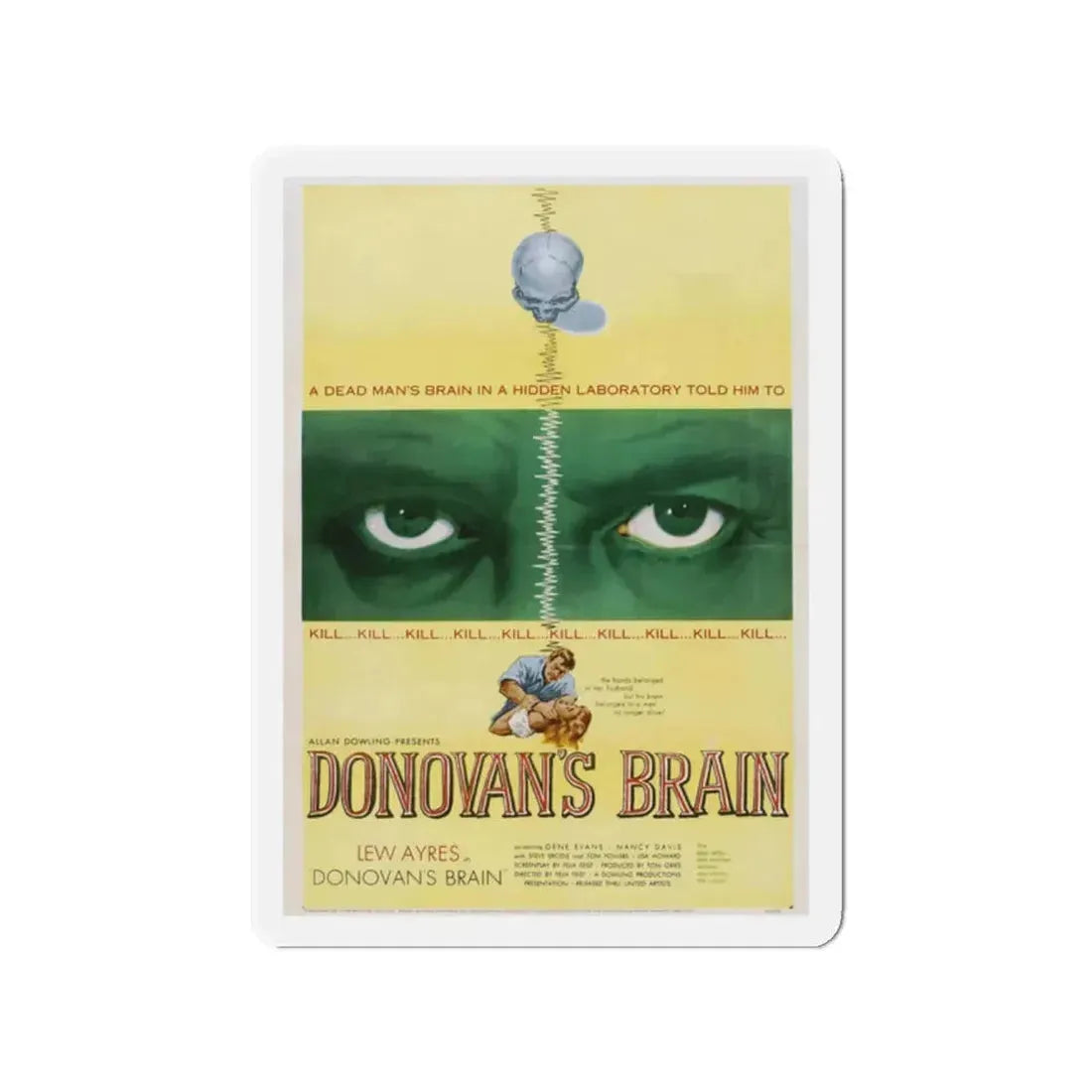 DONOVAN'S BRAIN 1953 Movie Poster - Refrigerator Magnet 2 Inch - The Sticker Space