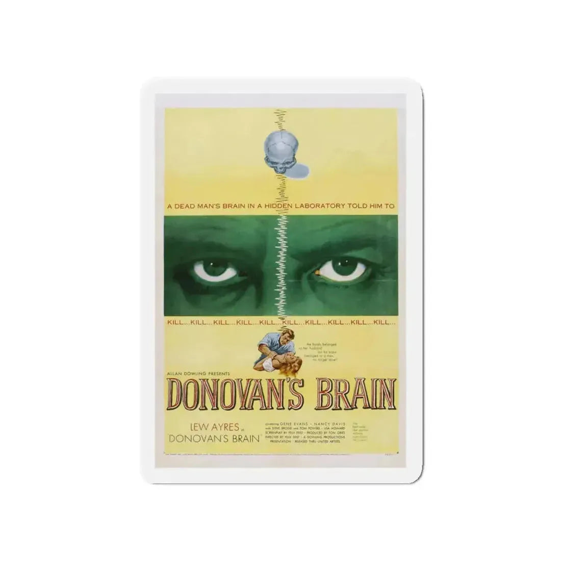 DONOVAN'S BRAIN 1953 Movie Poster - Refrigerator Magnet 4 Inch - The Sticker Space