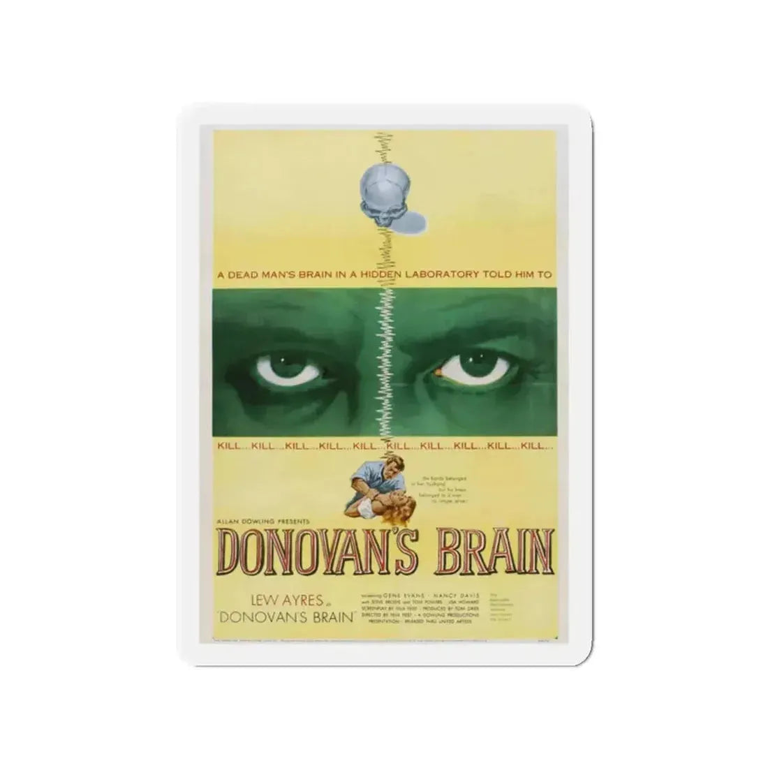 DONOVAN'S BRAIN 1953 Movie Poster - Refrigerator Magnet - The Sticker Space