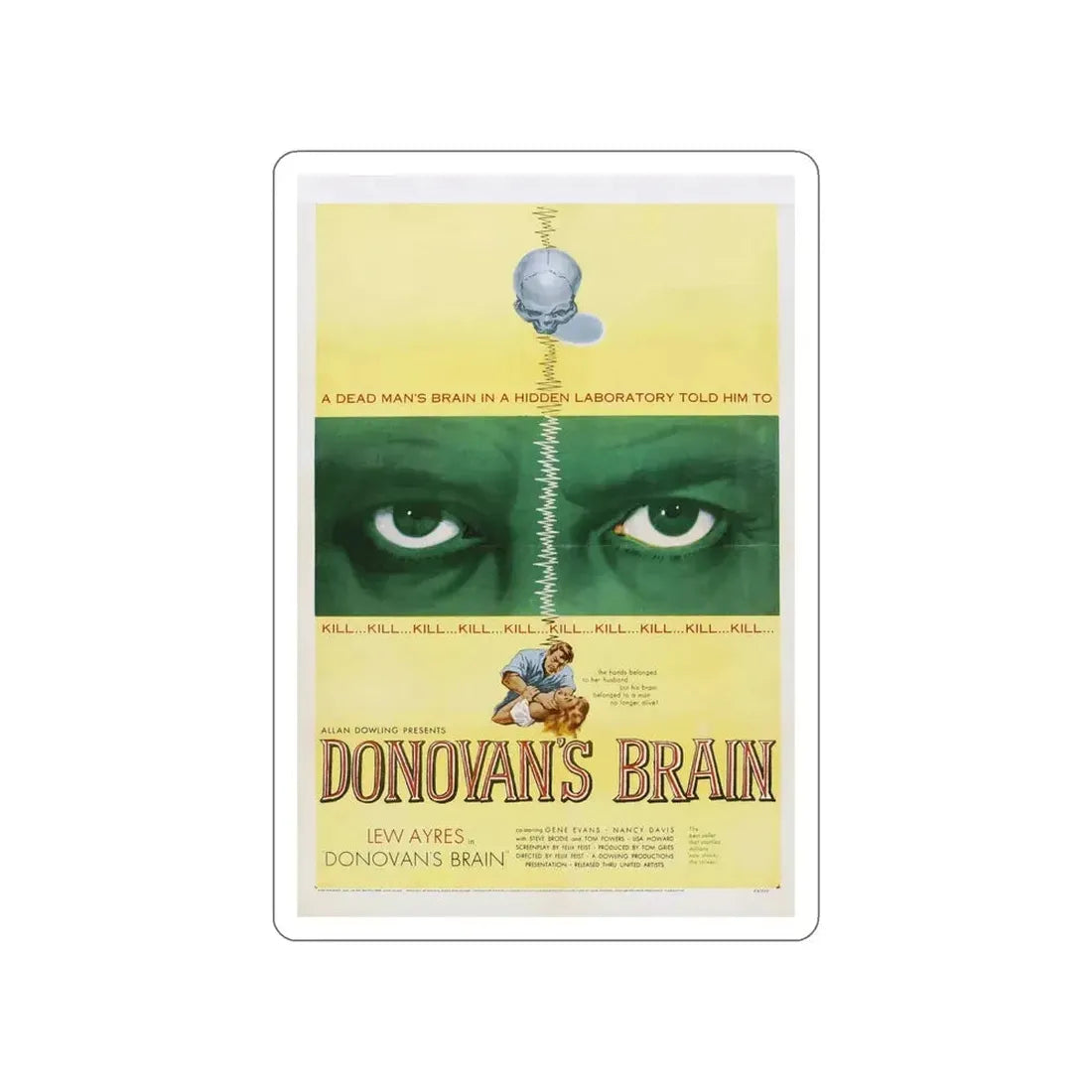 DONOVAN'S BRAIN 1953 Movie Poster STICKER Vinyl Die-Cut Decal - The Sticker Space