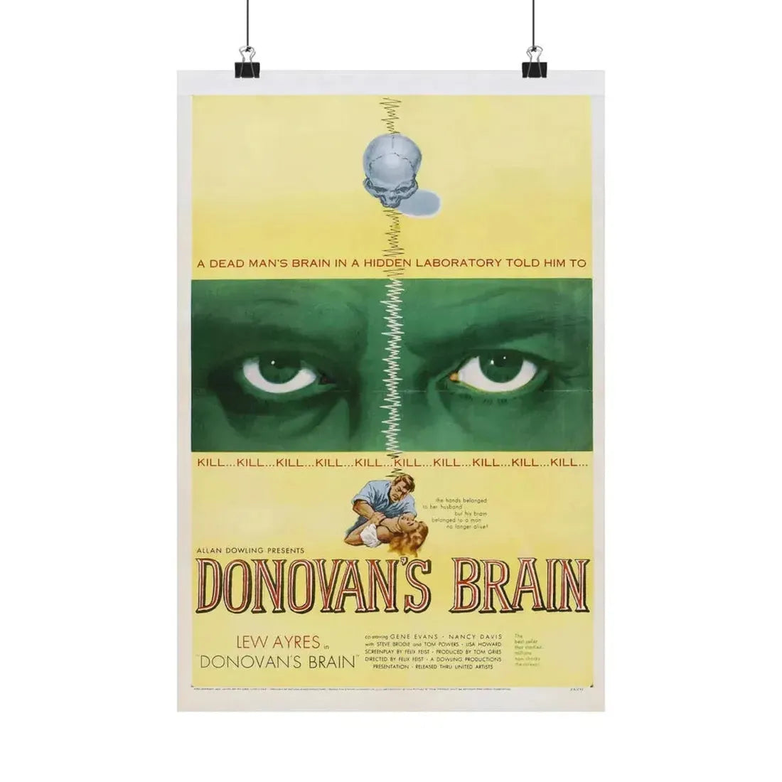 DONOVAN'S BRAIN 1953 - Paper Movie Poster 12″ x 18″ Matte - The Sticker Space