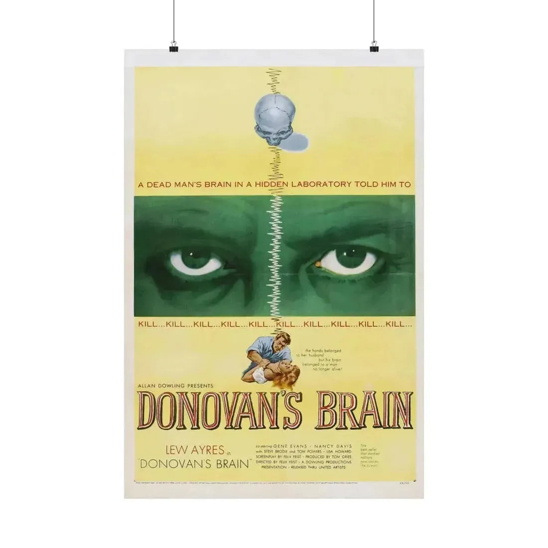DONOVAN'S BRAIN 1953 - Paper Movie Poster - The Sticker Space