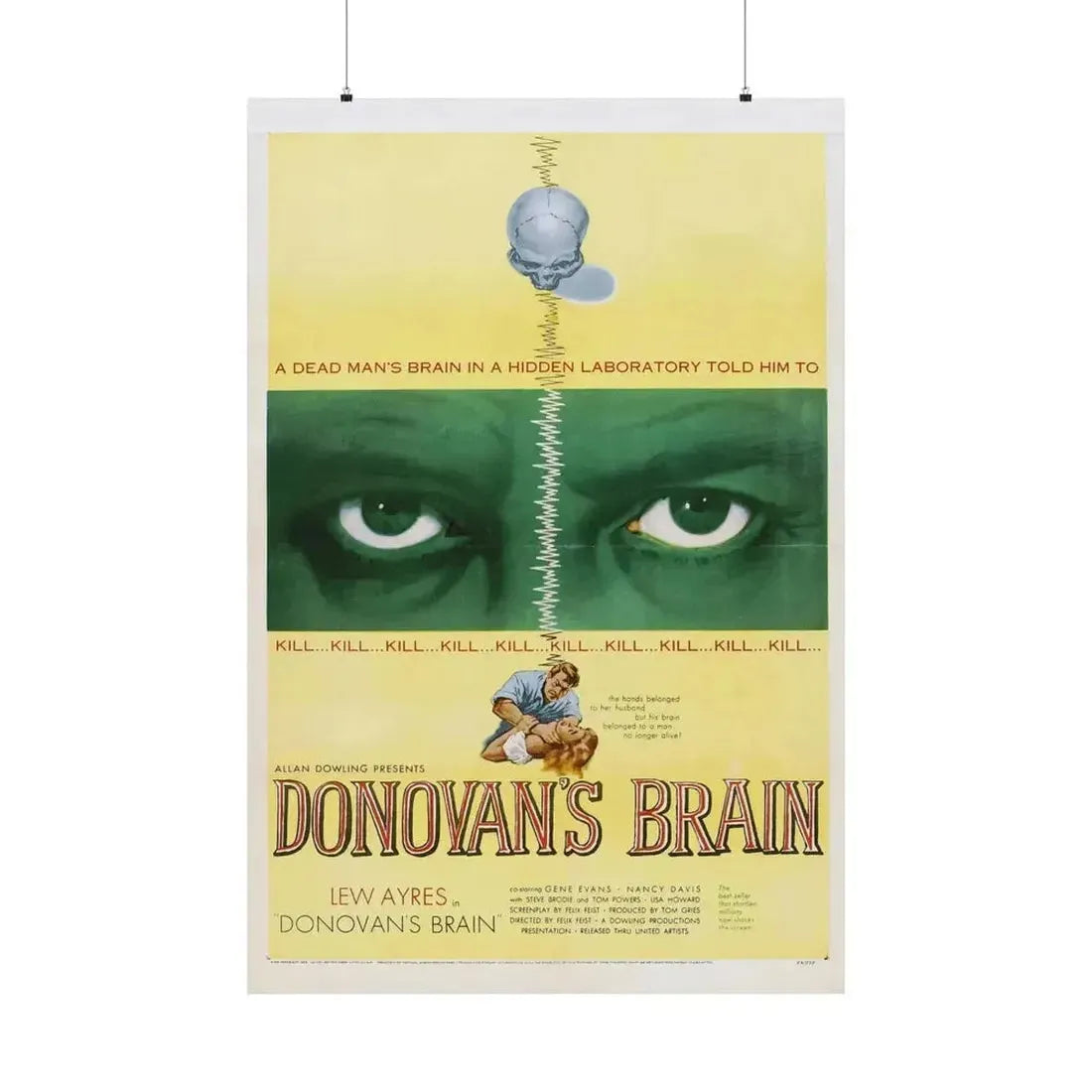 DONOVAN'S BRAIN 1953 - Paper Movie Poster - The Sticker Space