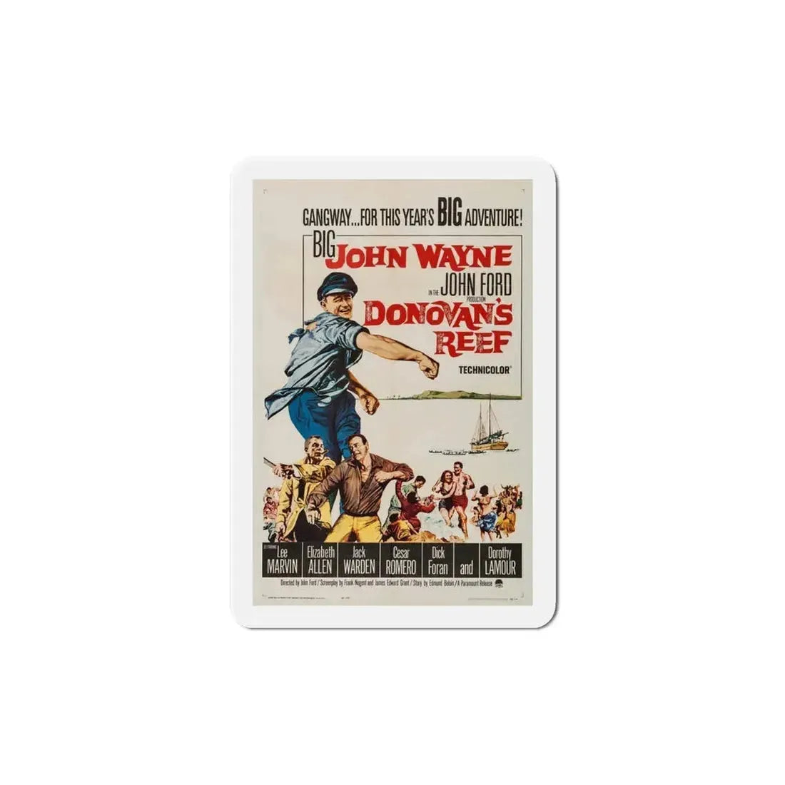 Donovan's Reef 1963 Movie Poster Refrigerator Magnet 6 Inch - The Sticker Space