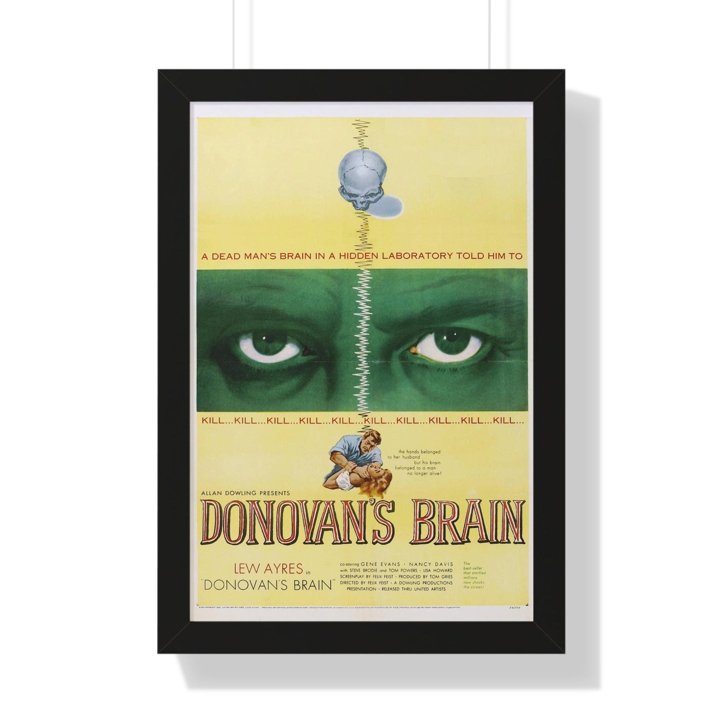 DONOVAN'S BRAIN 1953 - Framed Movie Poster-16″ x 24″-The Sticker Space