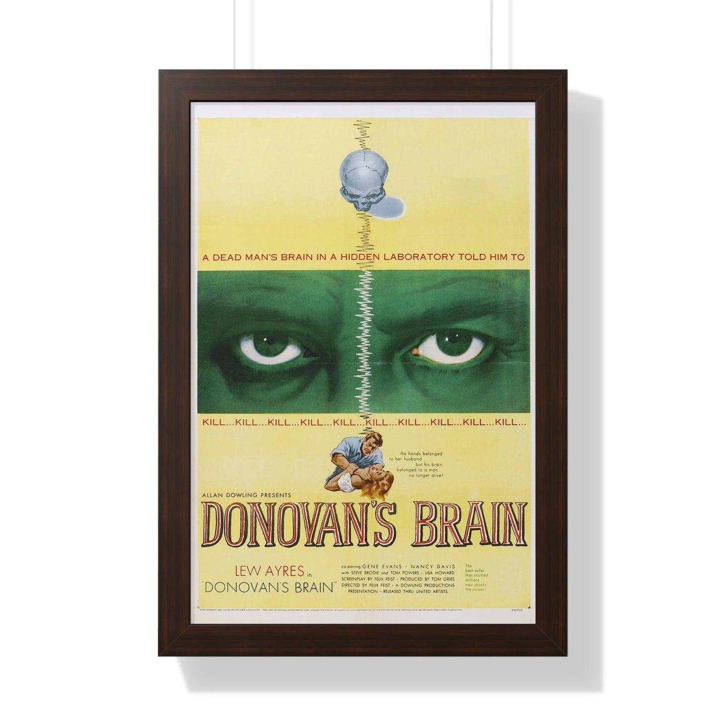 DONOVAN'S BRAIN 1953 - Framed Movie Poster-16″ x 24″-The Sticker Space