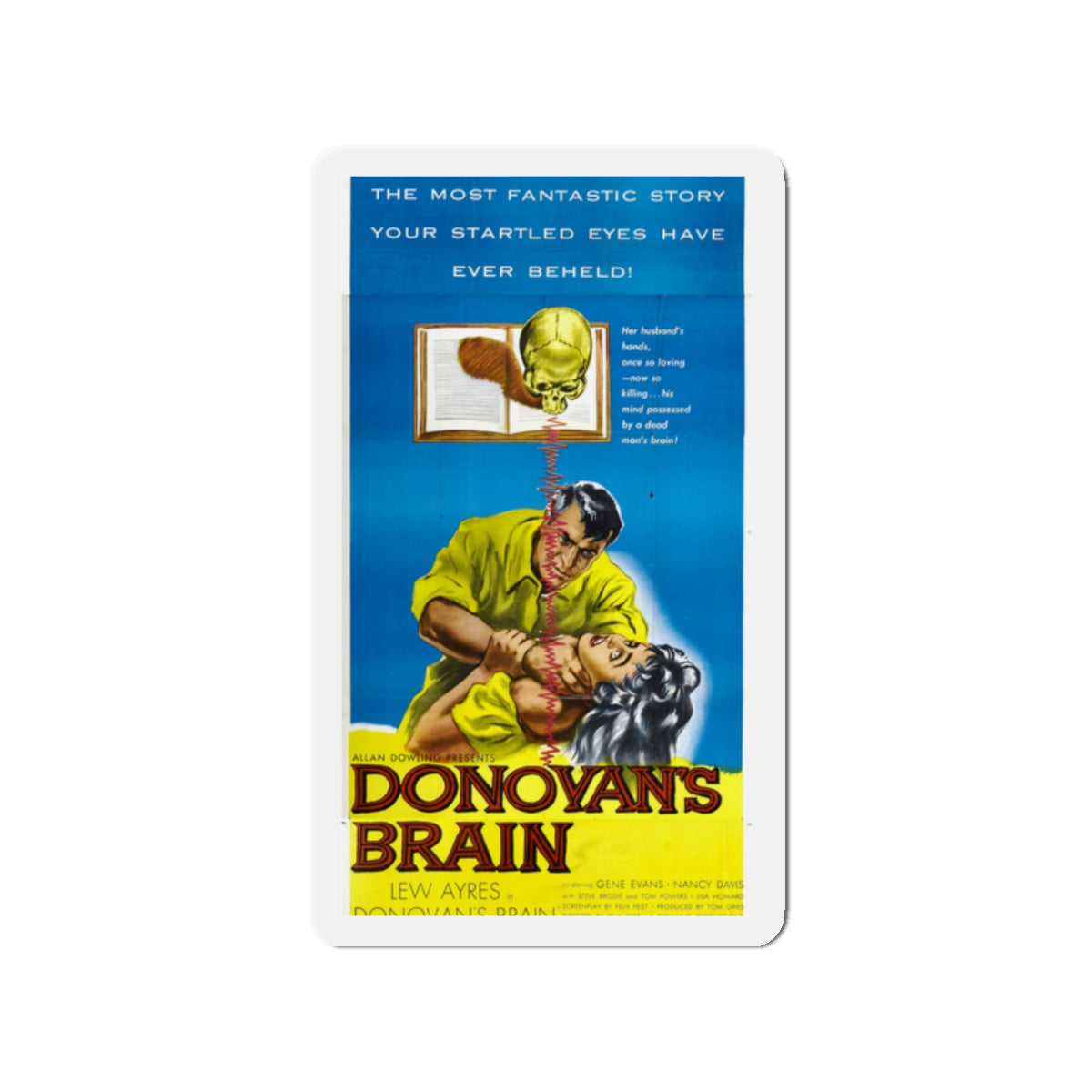 DONOVAN'S BRAIN (2) 1953 Movie Poster - Die-Cut Magnet-2" x 2"-The Sticker Space