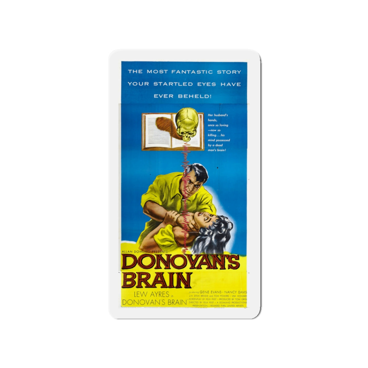 DONOVAN'S BRAIN (2) 1953 Movie Poster - Die-Cut Magnet-3" x 3"-The Sticker Space