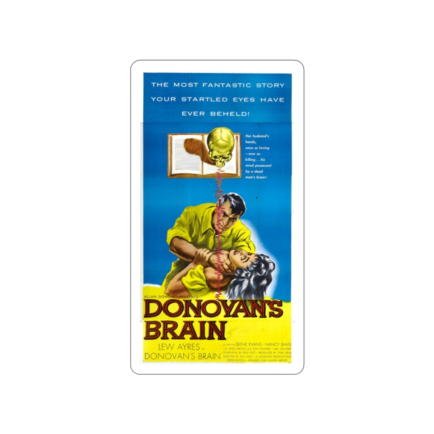 DONOVAN'S BRAIN (2) 1953 Movie Poster STICKER Vinyl Die-Cut Decal-2 Inch-The Sticker Space