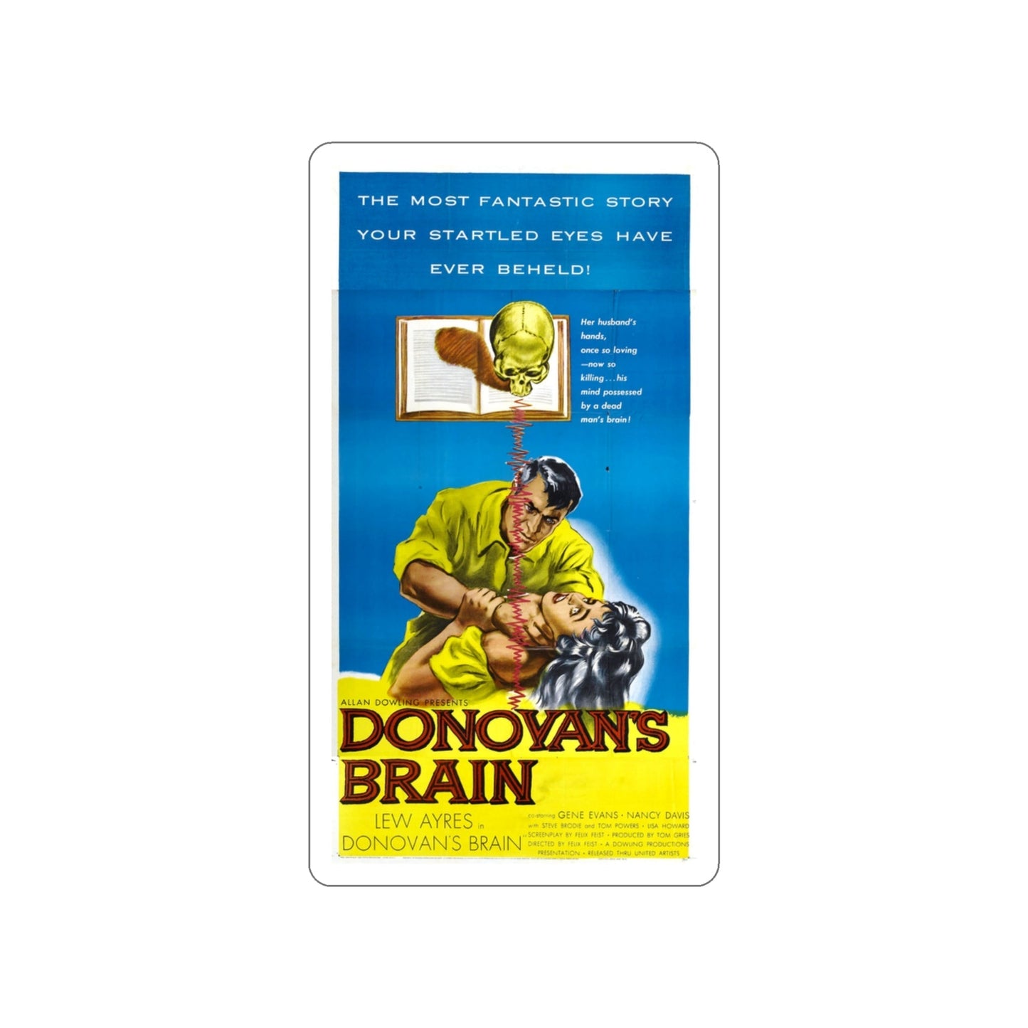 DONOVAN'S BRAIN (2) 1953 Movie Poster STICKER Vinyl Die-Cut Decal-3 Inch-The Sticker Space