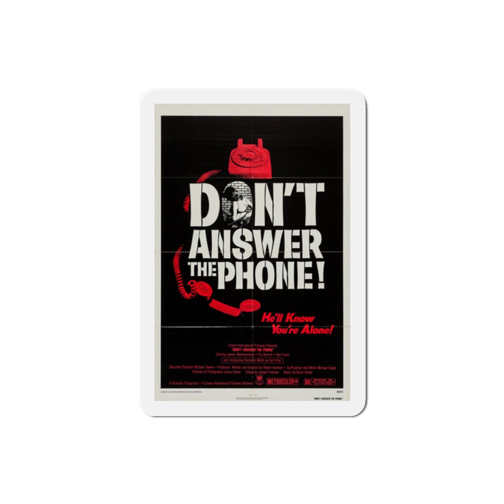 Don't Answer the Phone! 1980 Movie Poster Die-Cut Magnet-2" x 2"-The Sticker Space